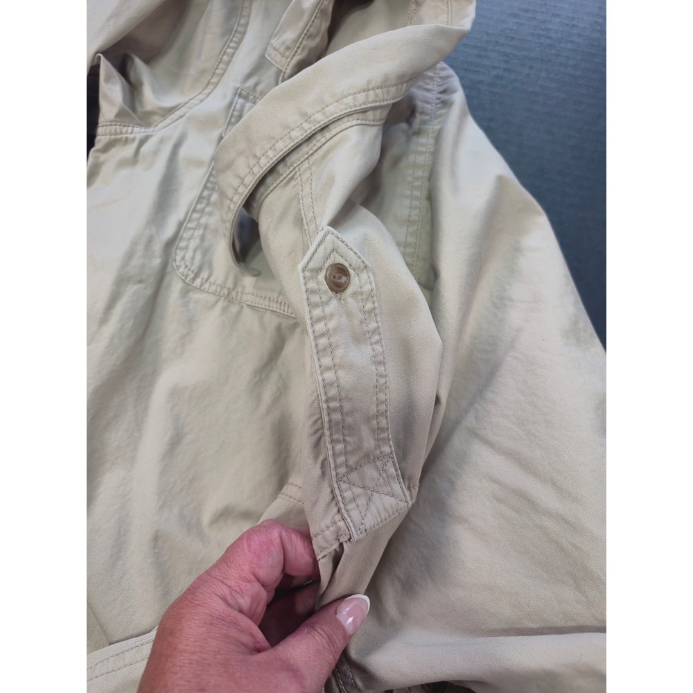 Orvis Bush Shirt Mens Large Khaki Tan Cotton Safari Long Sleeve Button Up Cargo - Picture 11 of 12